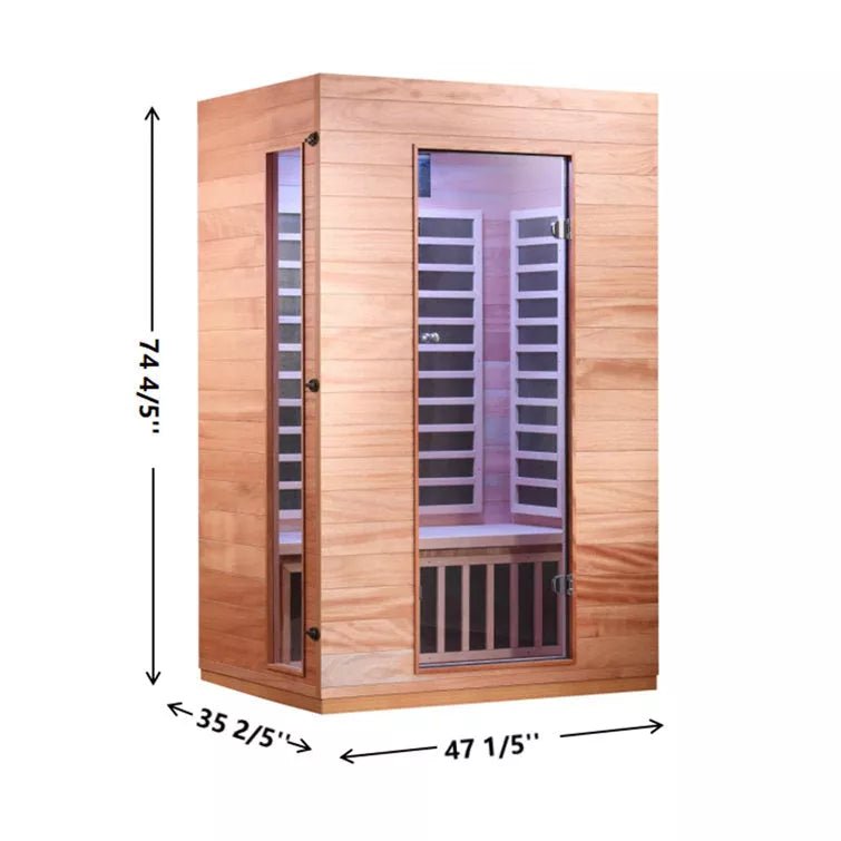 2-person Indoor Bluetooth Low EMF Far Infrared Saunas In Okoume & Hemlock Wood - The Sauna World