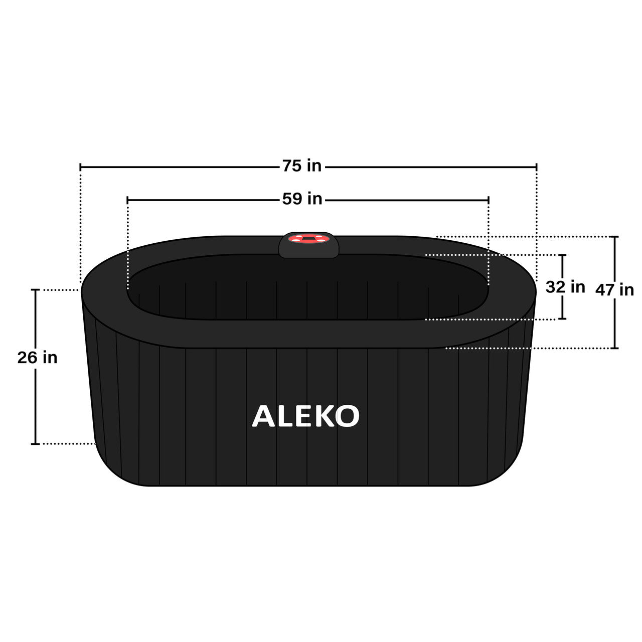 Aleko 2 Person Oval Inflatable Jetted Hot Tub with Drink Tray and Cover - 145 Gallon - The Sauna World