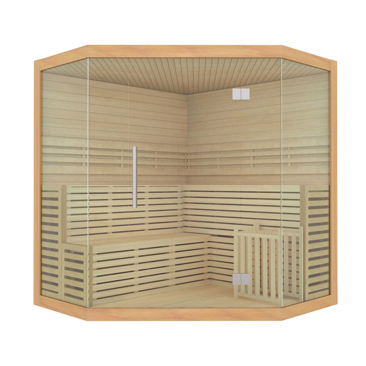 Aleko Canadian Hemlock Luxury Indoor Wet Dry Sauna with LED Lights - 6 kW UL Certified Heater - 5-6 Person - The Sauna World