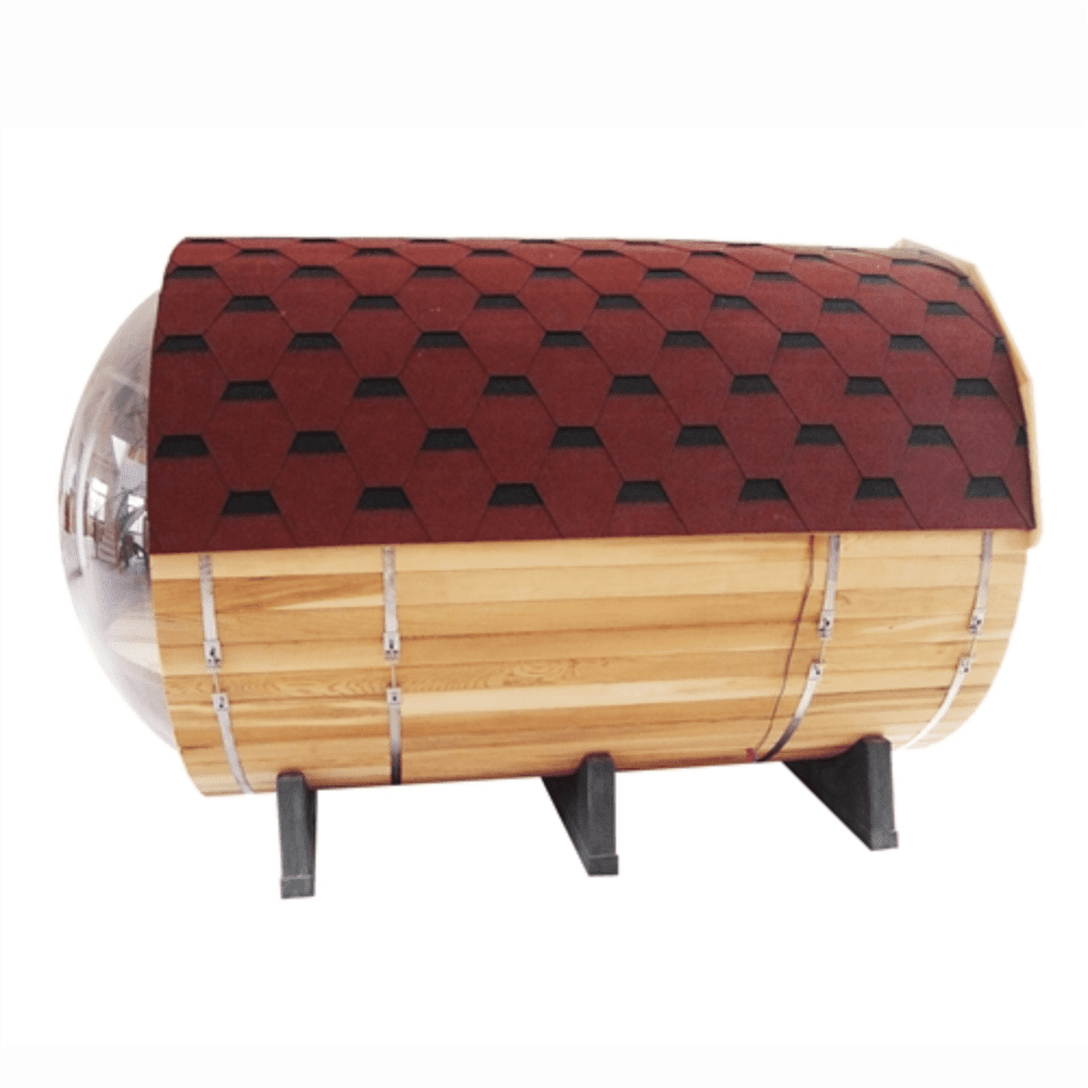 Aleko Red Cedar Barrel w/ Panoramic View 7 Person Traditional Sauna - The Sauna World