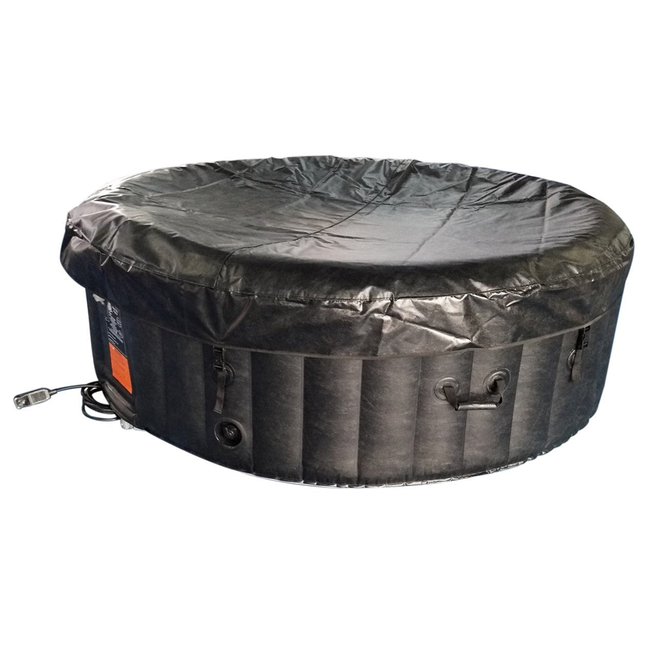 Aleko Round Inflatable Jetted Hot Tub with Cover - 6 Person - 265 Gallon - Black and White - The Sauna World