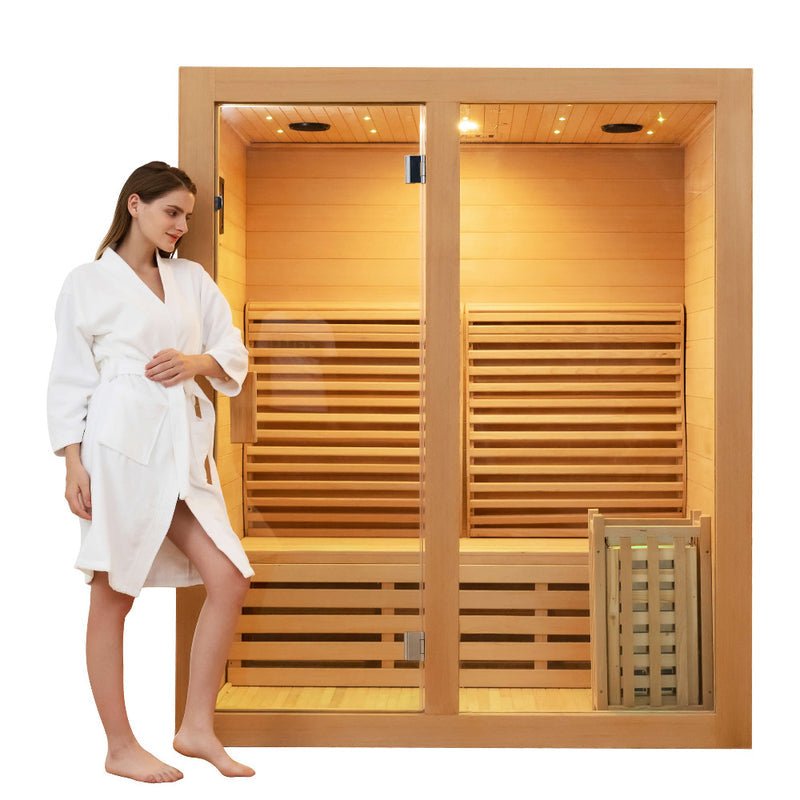 Canadian Hemlock Ozone Saunas And Steam Room For SPA Center - The Sauna World