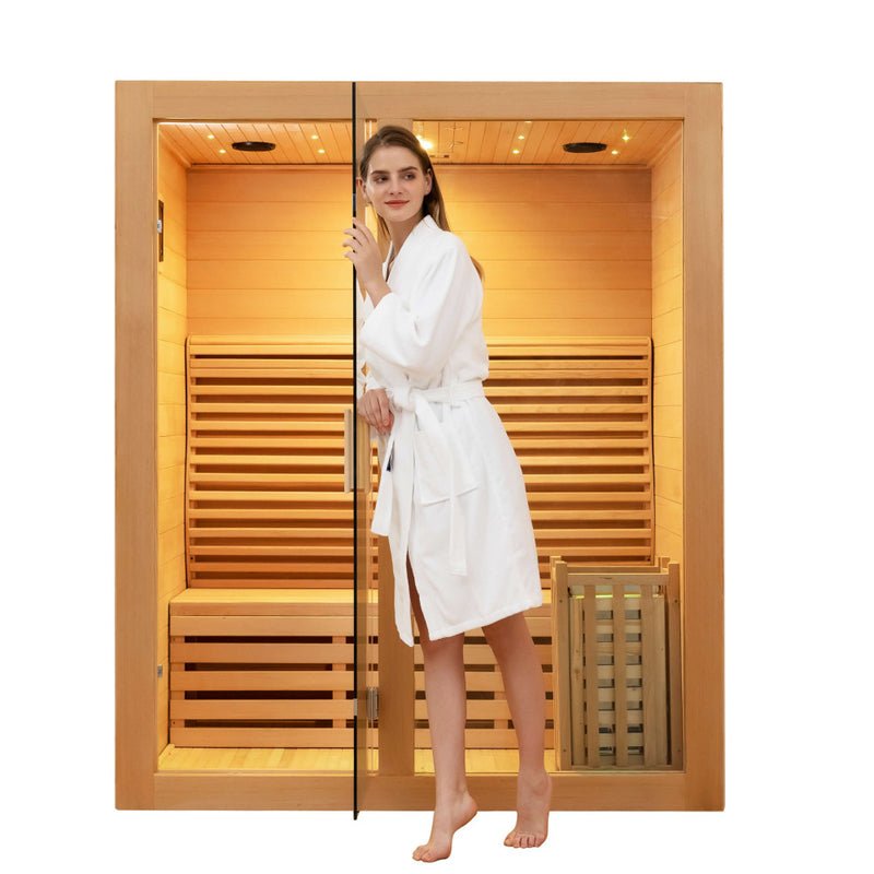 Canadian Hemlock Ozone Saunas And Steam Room For SPA Center - The Sauna World