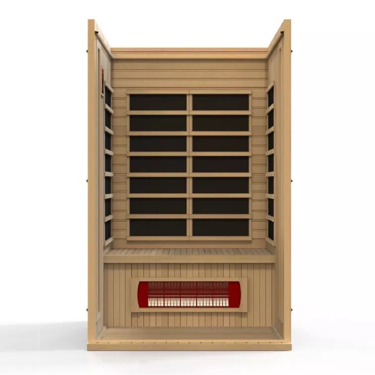 Dynamic Infrared 2 - Person Indoor Bluetooth Compatible FAR Infrared Sauna in Hemlock - The Sauna World