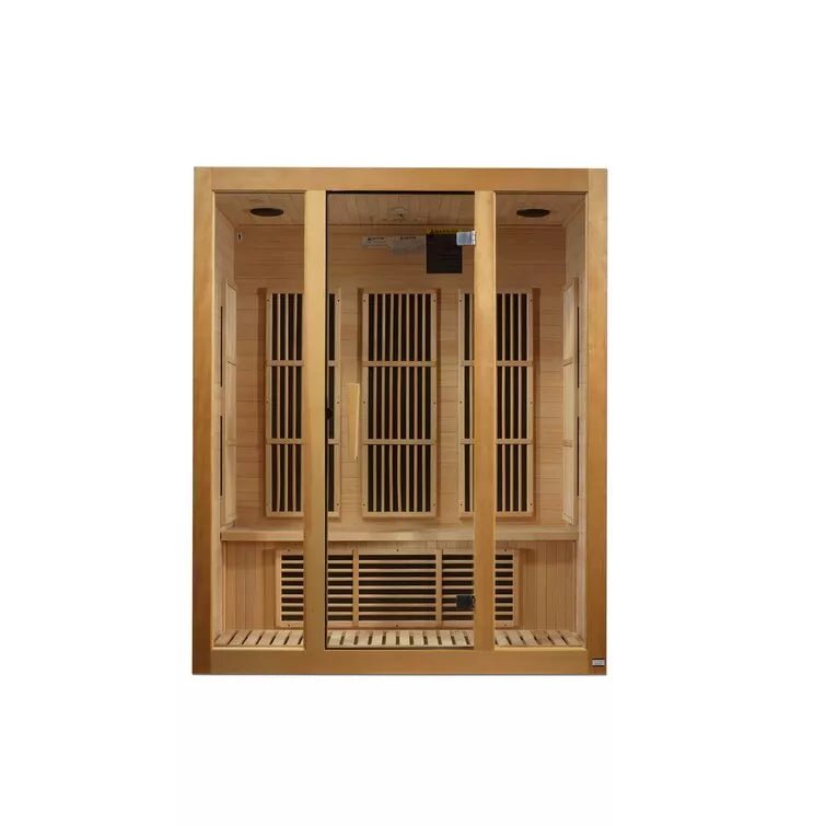 Dynamic Infrared 3 - Person Indoor Bluetooth Compatible FAR Infrared Sauna in Hemlock - The Sauna World