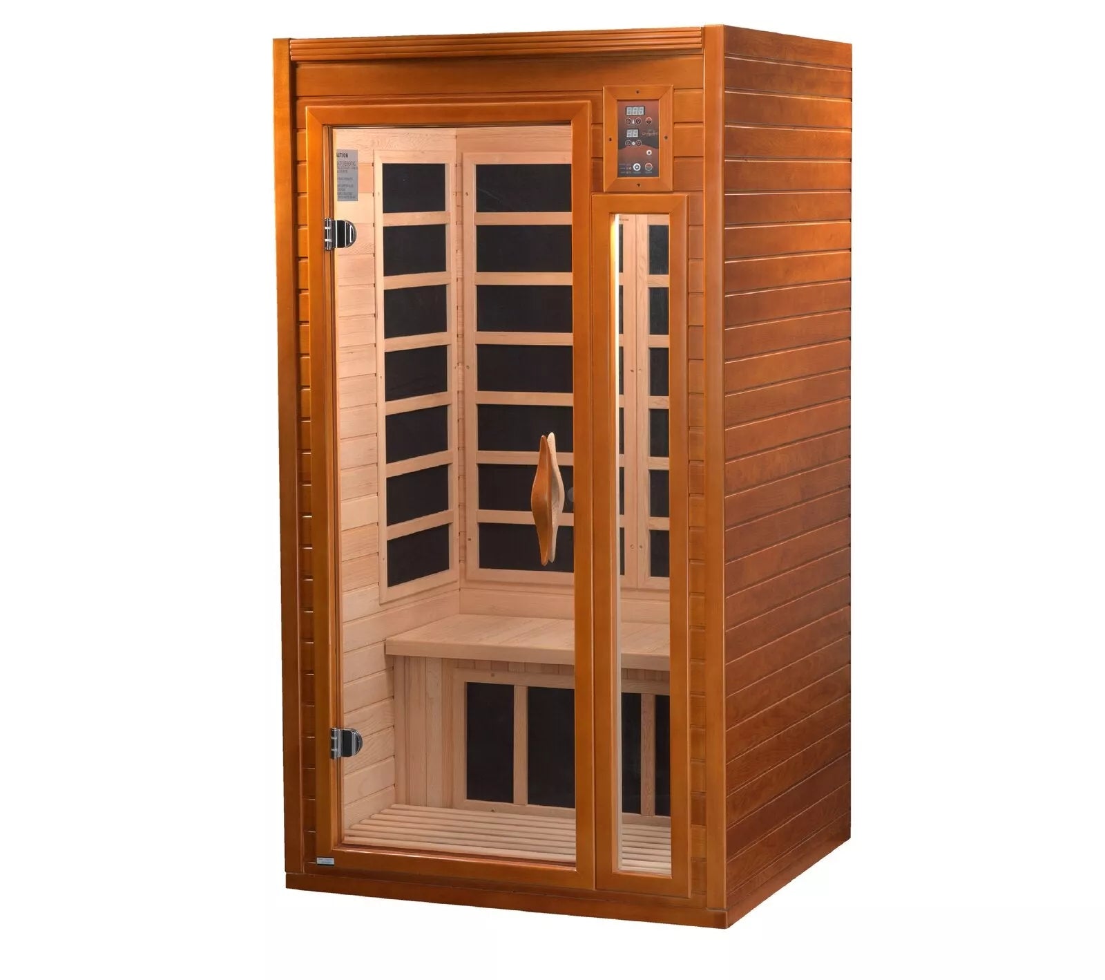 Dynamic Infrared Single Person Indoor Bluetooth Compatible FAR Infrared Sauna with Remote Control in Hemlock - The Sauna World