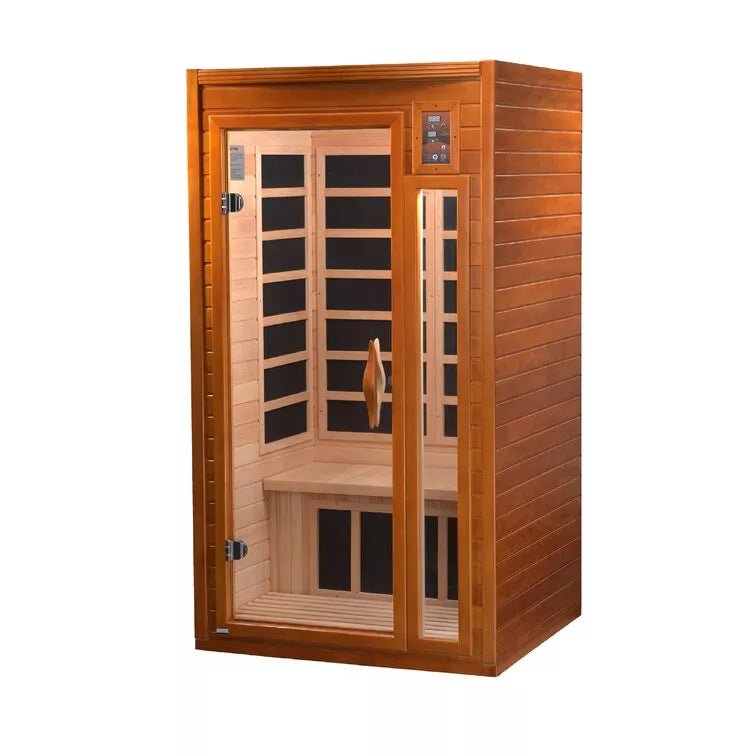 Dynamic Infrared Single Person Indoor Bluetooth Compatible FAR Infrared Sauna with Remote Control in Hemlock - The Sauna World