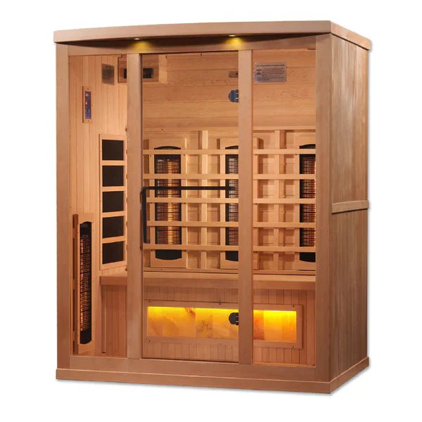 Golden Design Reserve Edition GDI-8030-02 Full Spectrum Sauna with Himalayan Salt Bar - The Sauna World