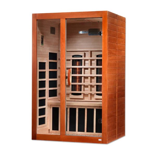 Golden Design Santiago 2 Person Full Spectrum Infrared Sauna - Canadian Hemlock - The Sauna World