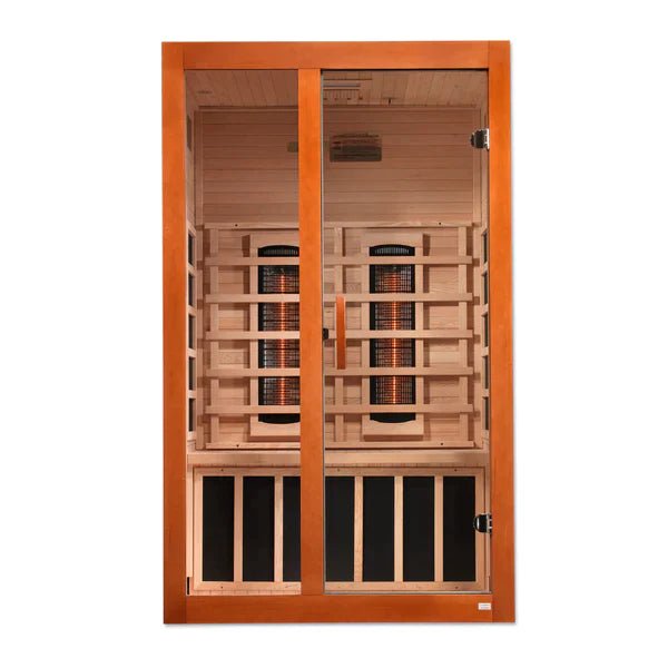 Golden Design Santiago 2 Person Full Spectrum Infrared Sauna - Canadian Hemlock - The Sauna World