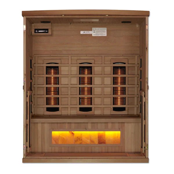 Golden Designs 3 Person Full Spectrum Sauna with Himalayan Salt - The Sauna World