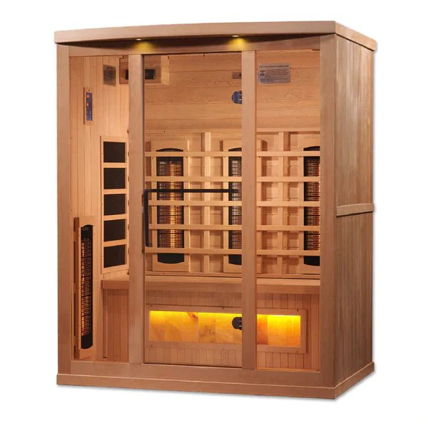 Golden Designs 3 Person Full Spectrum Sauna with Himalayan Salt - The Sauna World