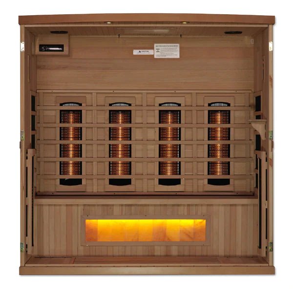 Golden Designs 4 Person Full Spectrum Sauna with Himalayan Salt - The Sauna World