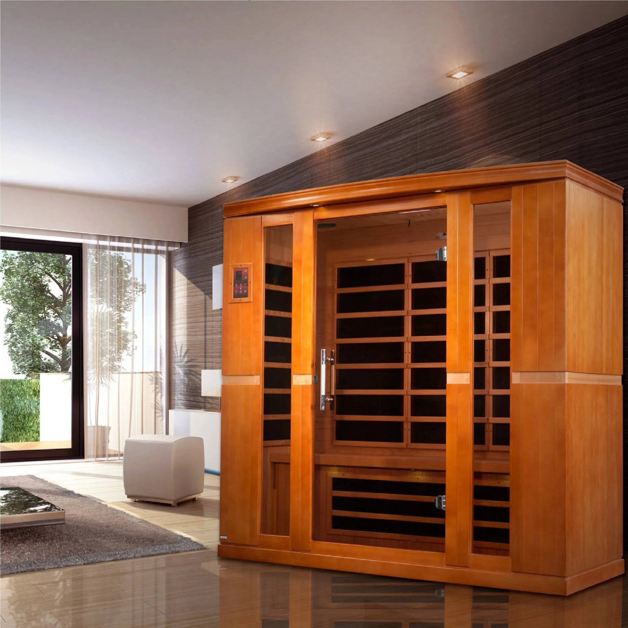 Golden Designs Bergamo - 4 Person Low EMF FAR Infrared Sauna - The Sauna World