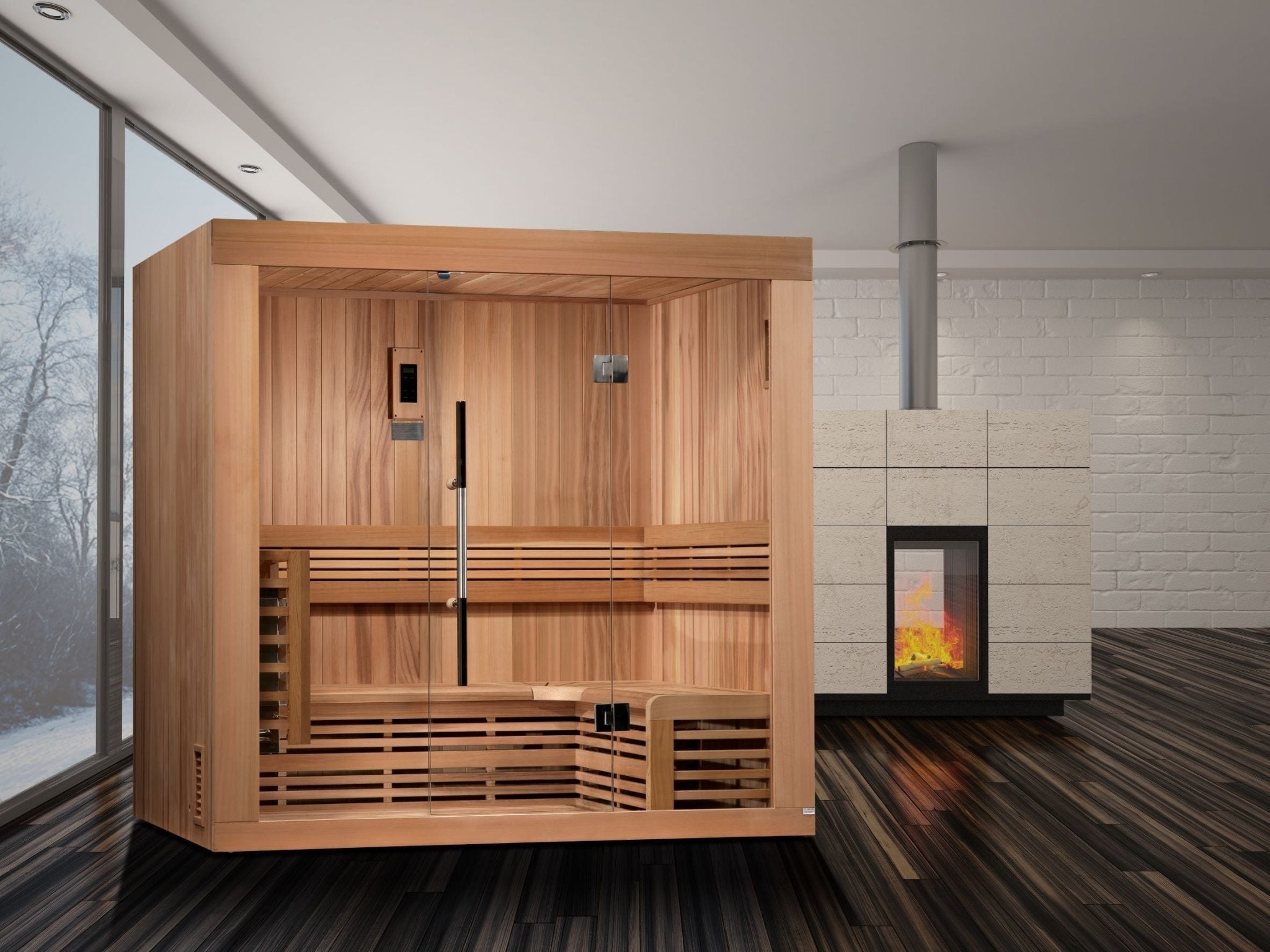 Golden Designs "Copenhagen Edition" 3 Person Traditional Steam Sauna - Canadian Red Cedar - The Sauna World