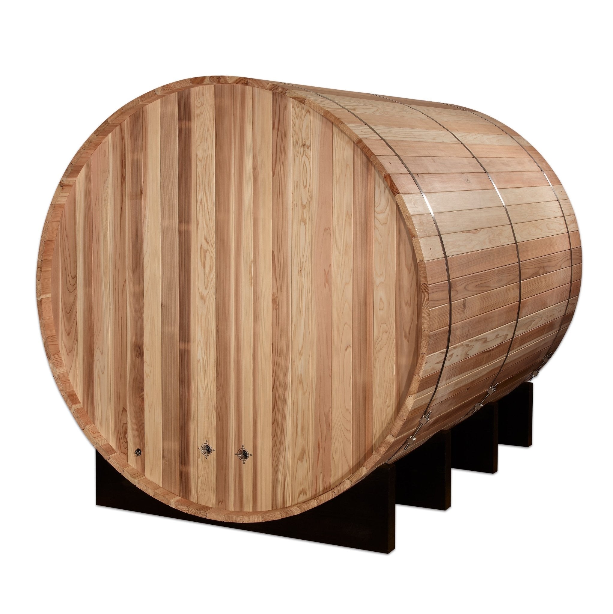 Golden Designs "Klosters" 6 Person Barrel Traditional Sauna - Pacific Cedar - The Sauna World