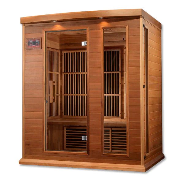 Golden Designs Maxxus "Montilemar Edition" 3 Person Near Zero EMF FAR Infrared Sauna - Canadian Red Cedar - The Sauna World