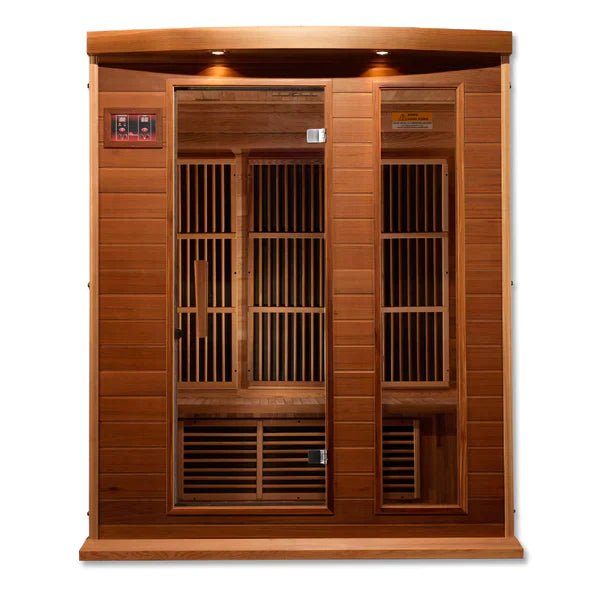 Golden Designs Maxxus "Montilemar Edition" 3 Person Near Zero EMF FAR Infrared Sauna - Canadian Red Cedar - The Sauna World