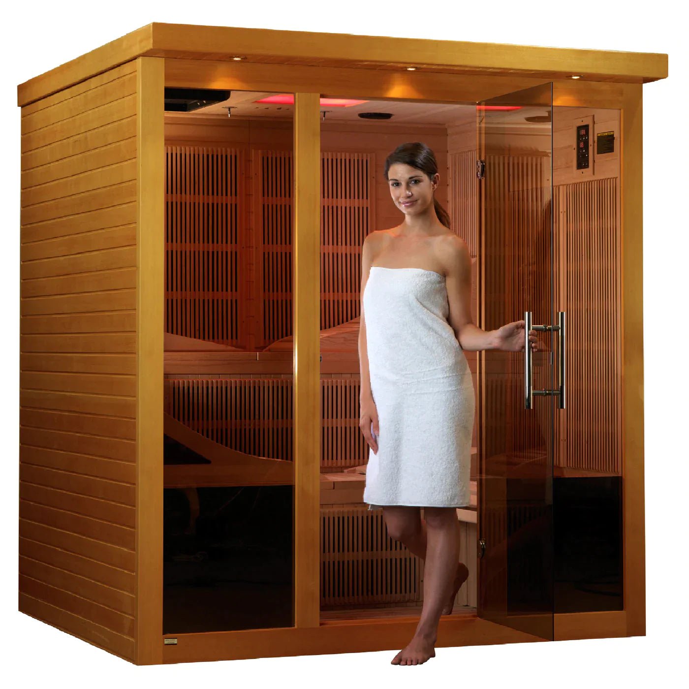 Golden Designs Monaco - 6 Person Near Zero EMF FAR Infrared Sauna - The Sauna World