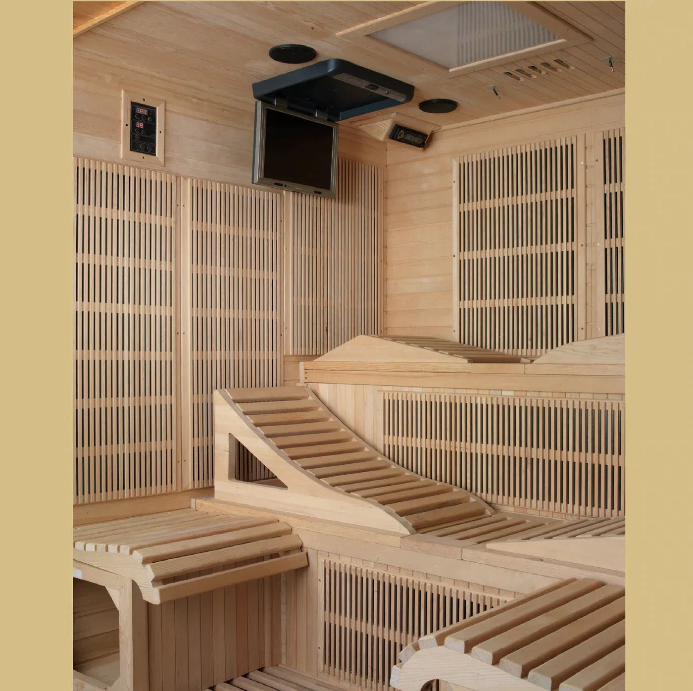 Golden Designs Monaco - 6 Person Near Zero EMF FAR Infrared Sauna - The Sauna World