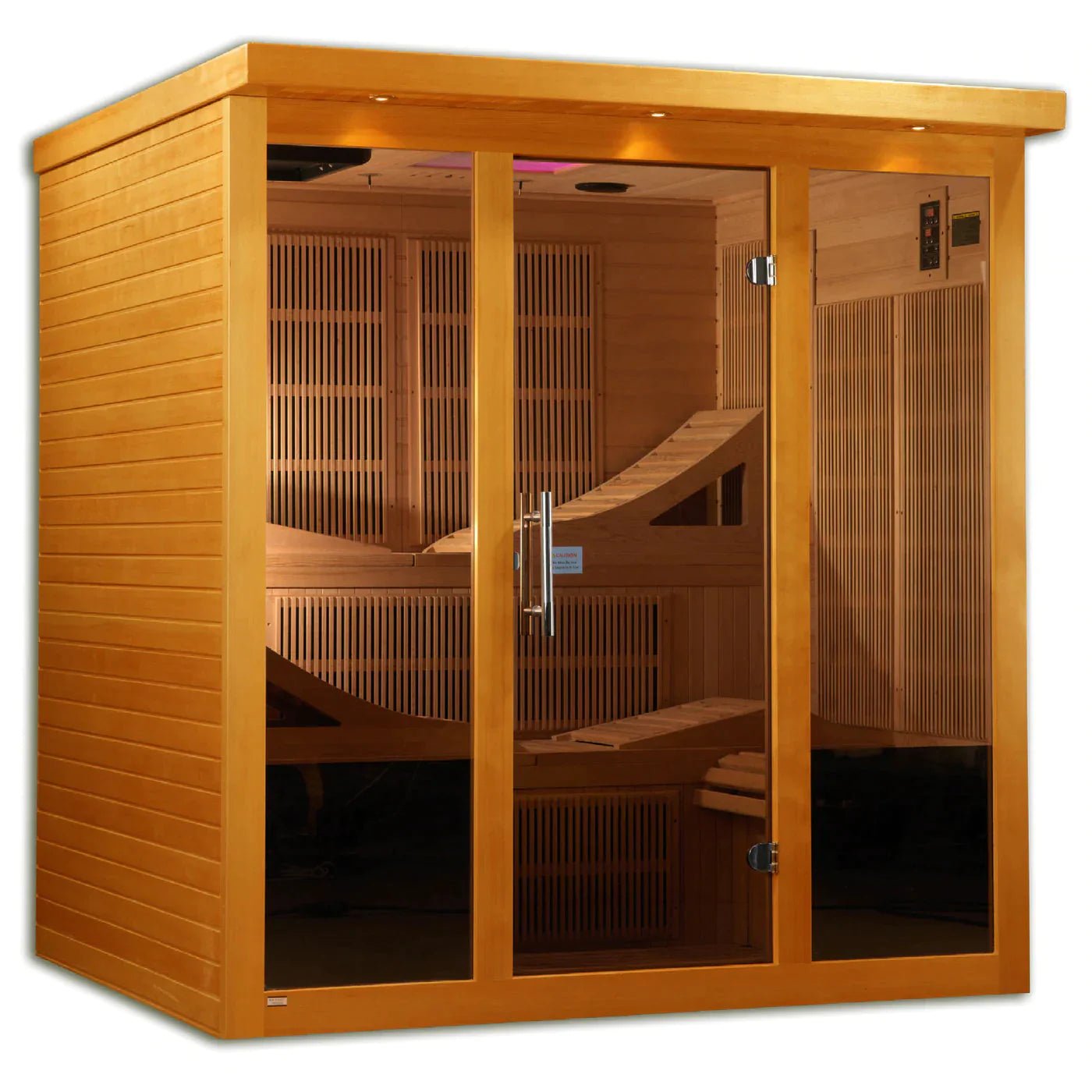 Golden Designs Monaco - 6 Person Near Zero EMF FAR Infrared Sauna - The Sauna World