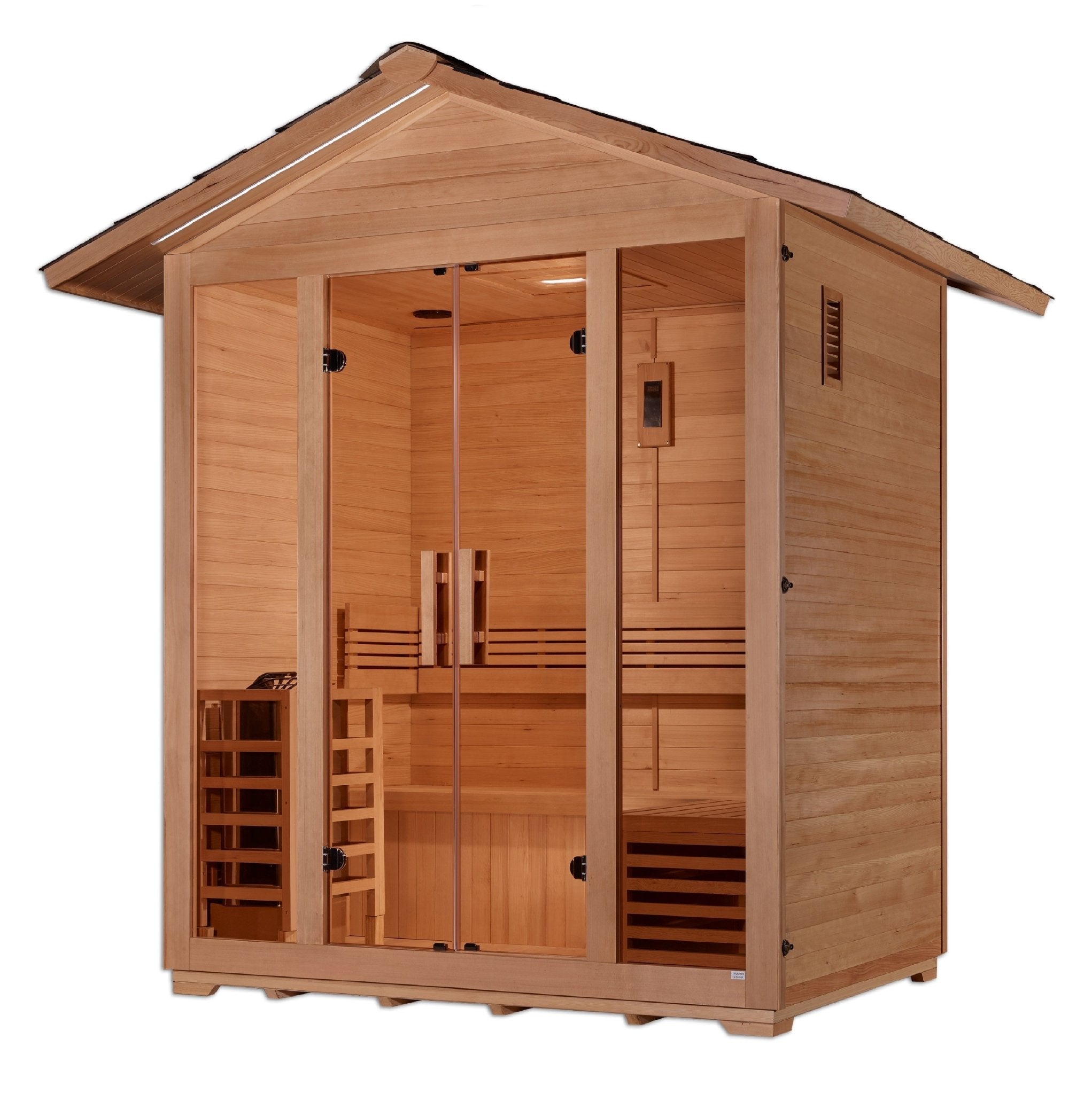 Golden Designs "Vorarlberg" 5 Person Traditional Outdoor Sauna - Canadian Hemlock - The Sauna World