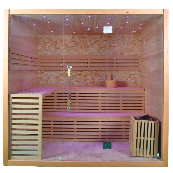 Hemlock / Red Cedar Indoor Therapy Wood Steam Sauna Rooms - The Sauna World