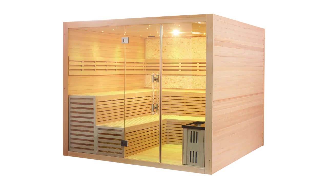 Hemlock / Red Cedar Indoor Therapy Wood Steam Sauna Rooms（Double Bench） - The Sauna World