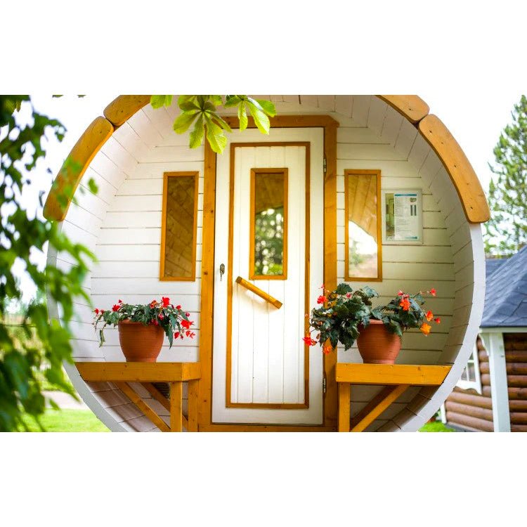 Hemlock Wood Garden Barrel Sauna - The Sauna World