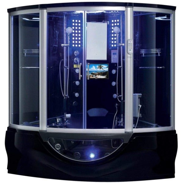 Maya Bath The Superior Platinum Black 2-Person Freestanding Steam Shower - The Sauna World