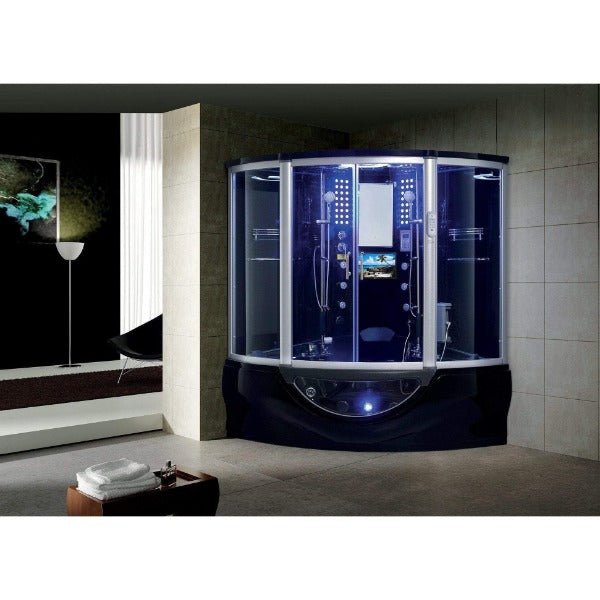 Maya Bath The Superior Platinum Black 2-Person Freestanding Steam Shower - The Sauna World