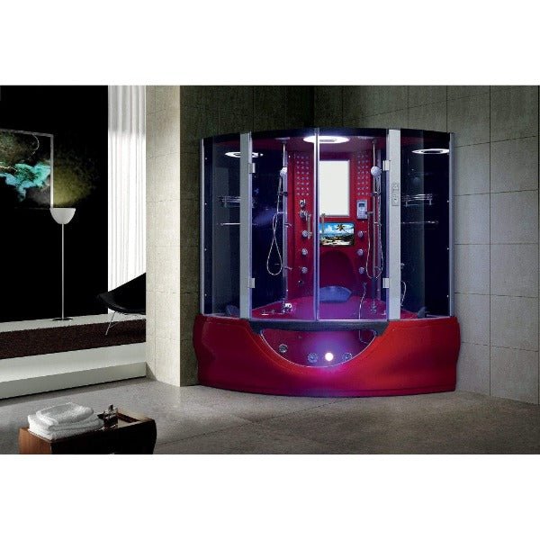 Maya Bath The Superior Platinum Red 2-Person Freestanding Steam Shower - The Sauna World