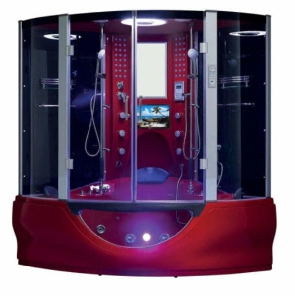 Maya Bath The Superior Platinum Red 2-Person Freestanding Steam Shower - The Sauna World