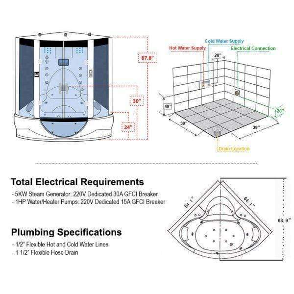 Maya Bath The Superior Platinum White 2-Person Freestanding Steam Shower - The Sauna World