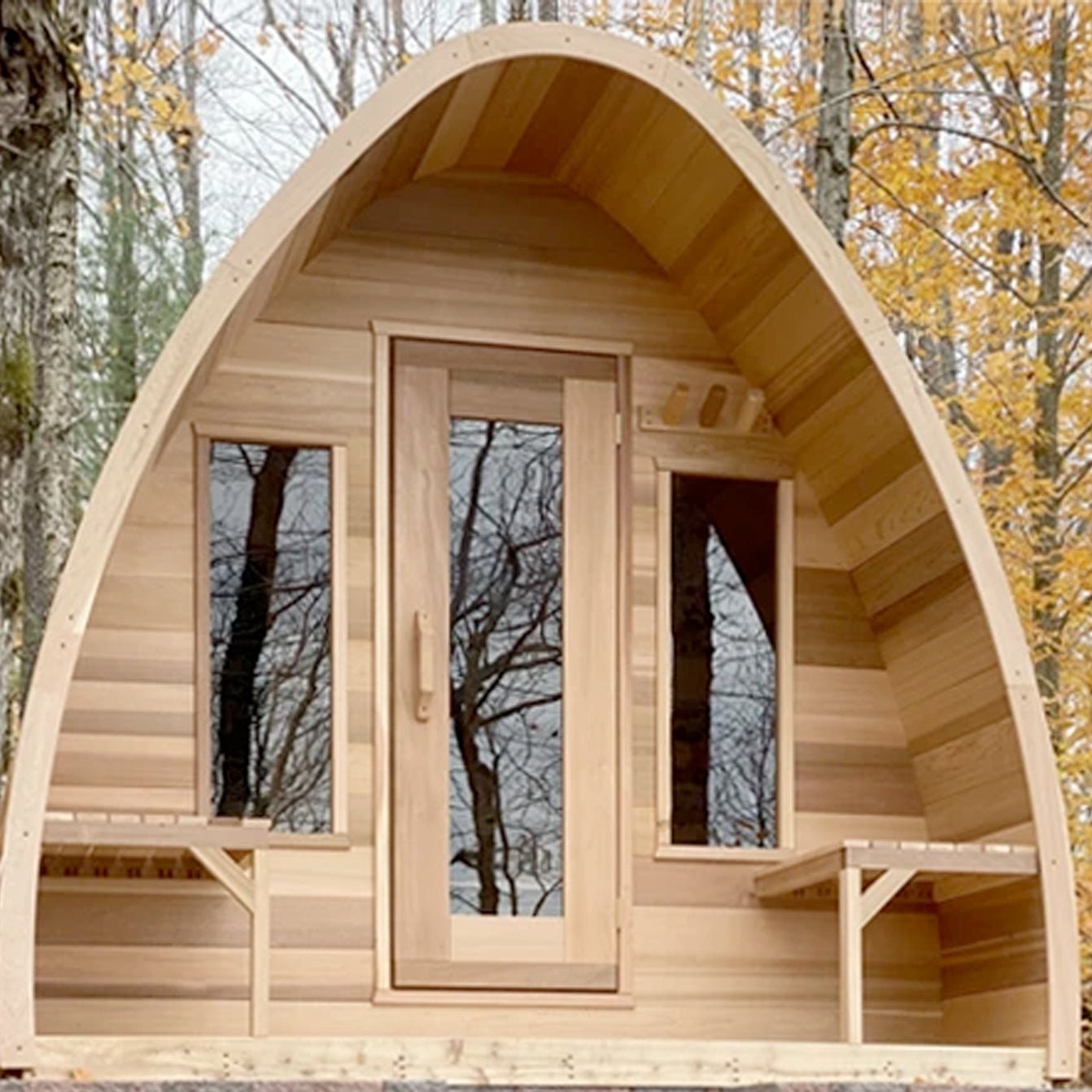 SAUNASNET Mini POD Outdoor Clear Red Cedar Sauna(2-4 person)