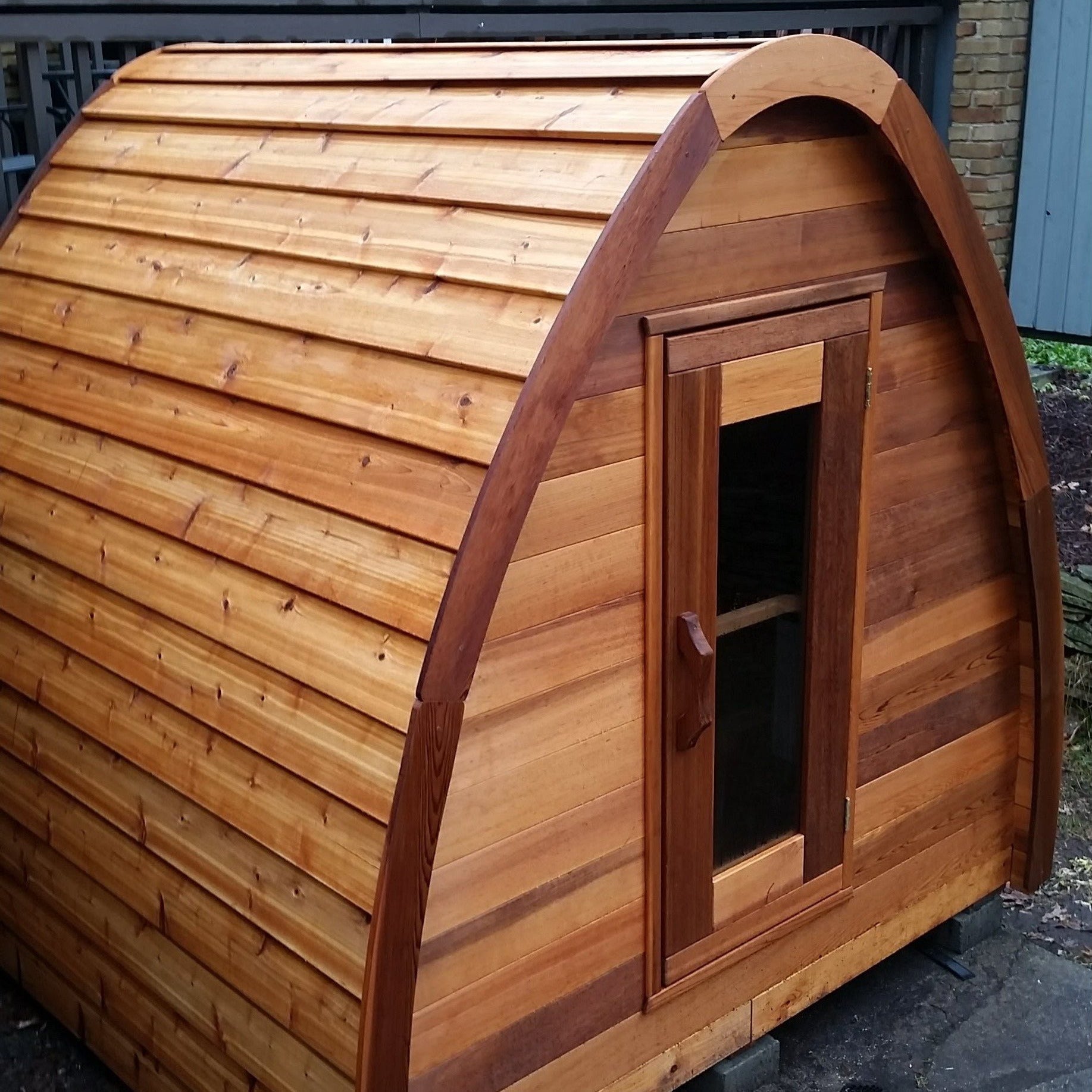 SAUNASNET Mini POD Outdoor Clear Red Cedar Sauna(2-4 person)