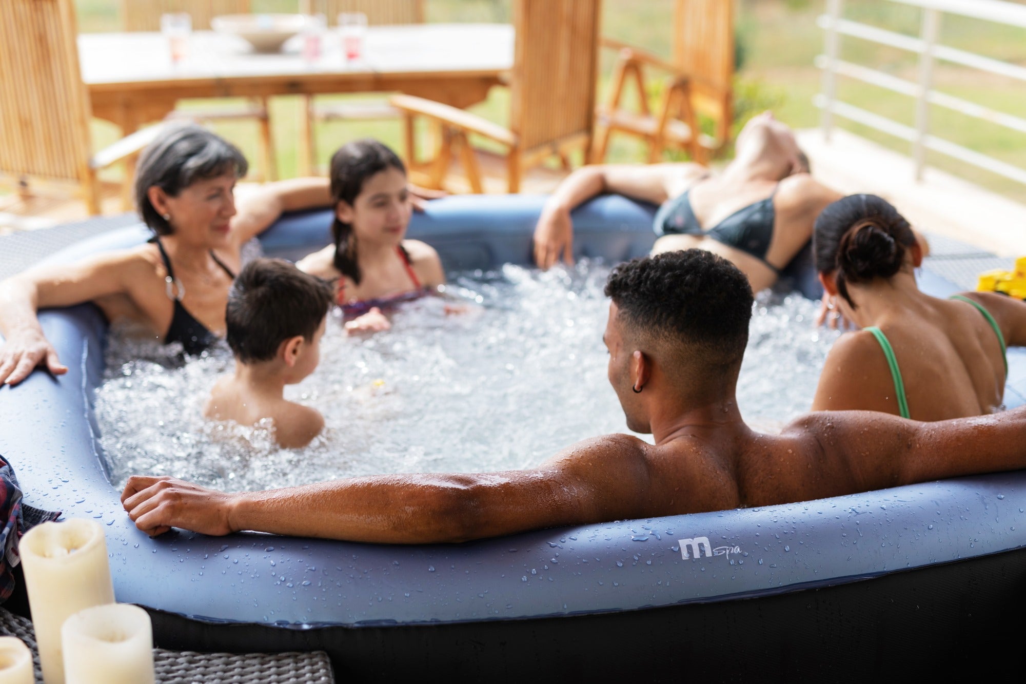 Mspa Tekapo Square Inflatable Hot Tub and Spa 132 Air Bubble System - The Sauna World