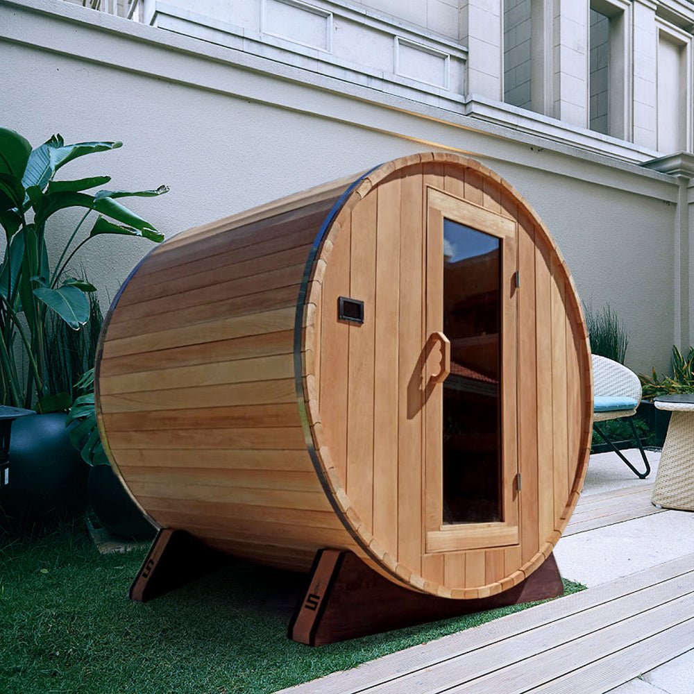 Outdoor Barrel Sauna Kit Basic Style - The Sauna World