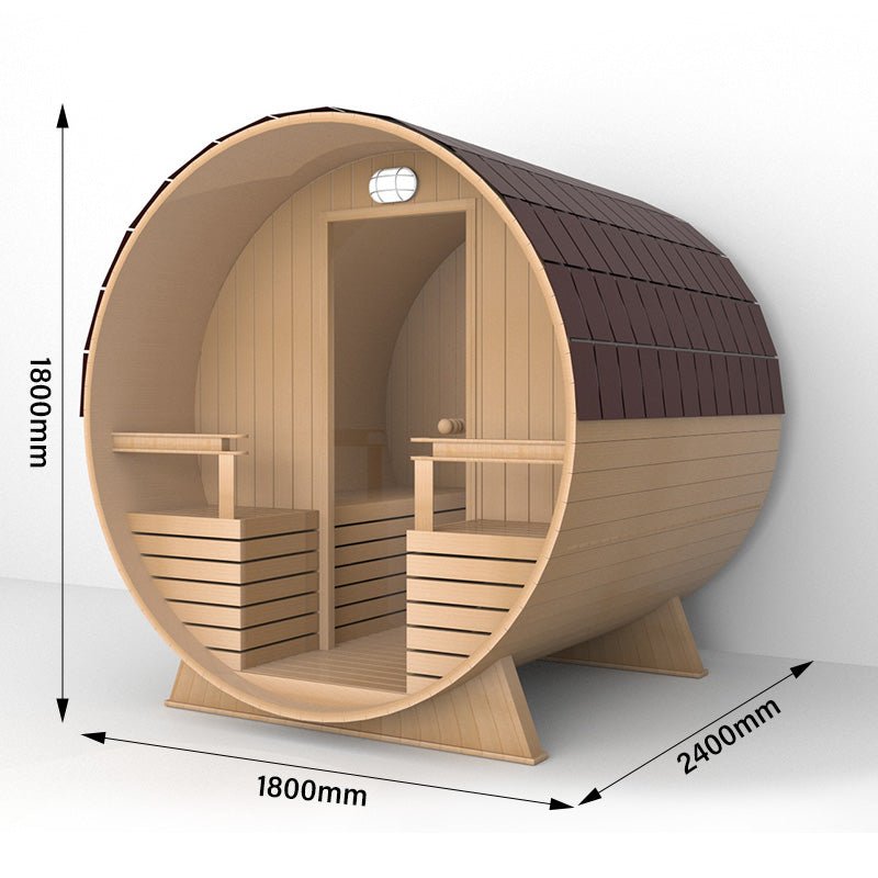 Outdoor Barrel Sauna With Glass Window - The Sauna World