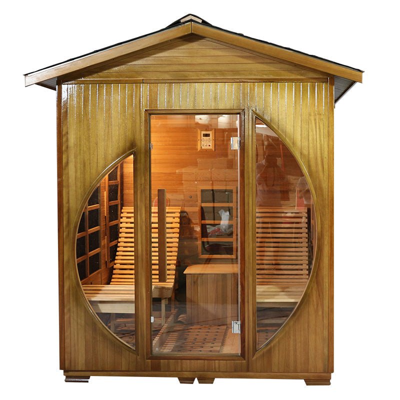 Outdoor Far Infrared Sauna Room with Recliner - The Sauna World