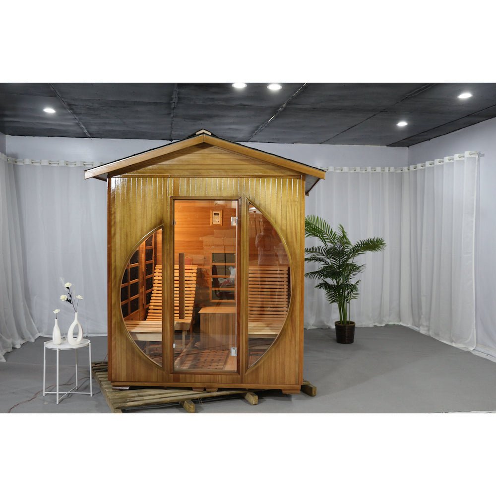 Outdoor Far Infrared Sauna Room with Recliner - The Sauna World