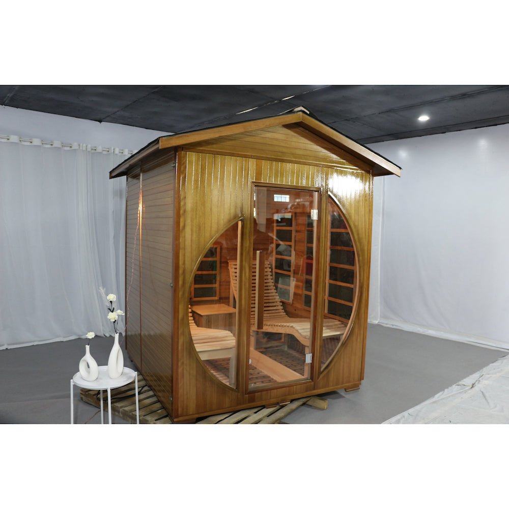 Outdoor Far Infrared Sauna Room with Recliner - The Sauna World