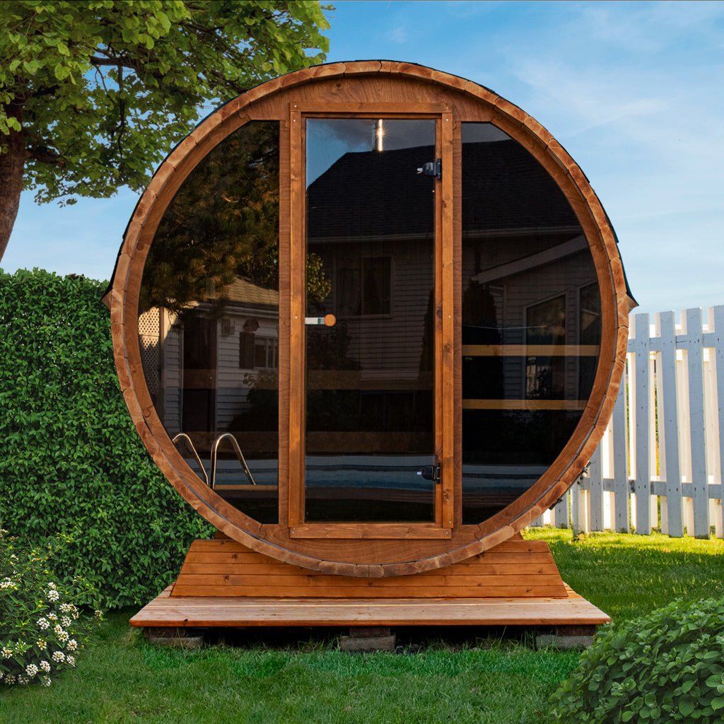 Outdoor Fashion Barrel Sauna（3-4 Person） - The Sauna World