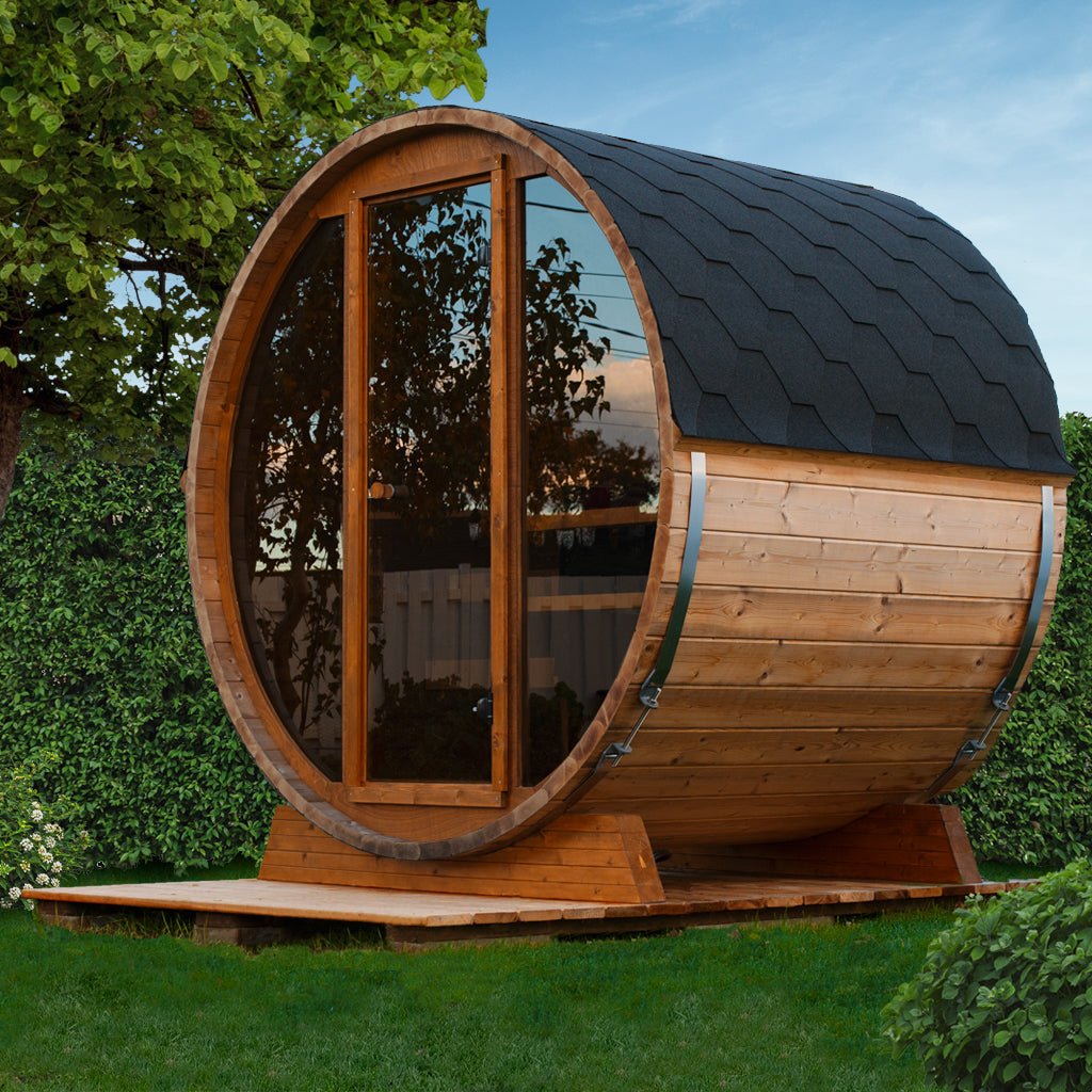 Outdoor Fashion Barrel Sauna（3-4 Person） - The Sauna World