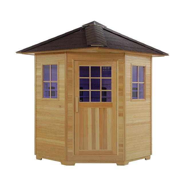 Outdoor Wood Dry Infrared Sauna - The Sauna World