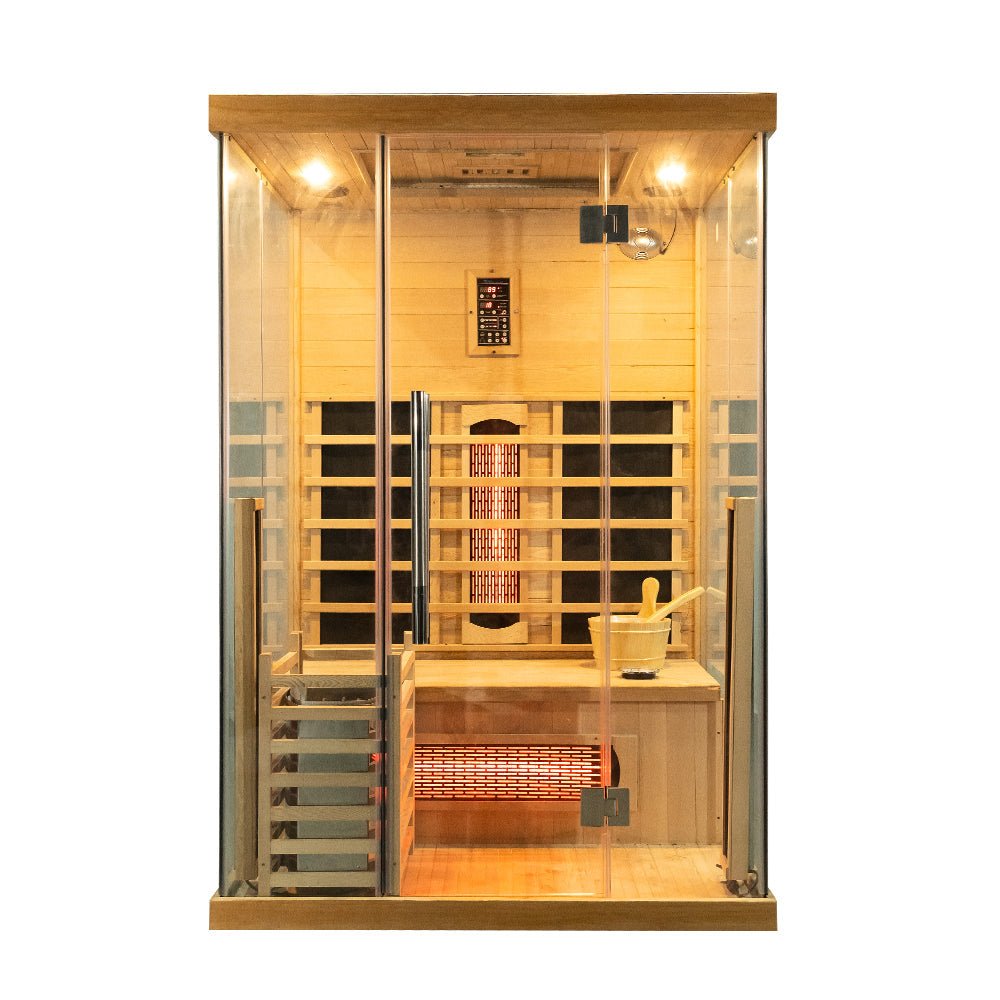 Premium Dual System Sauna With Three-sided glass - The Sauna World