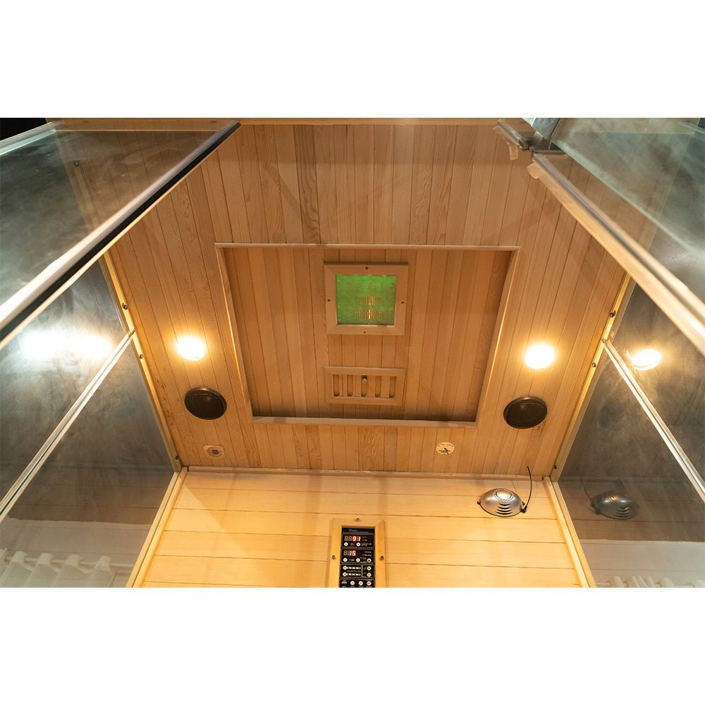 Premium Dual System Sauna With Three-sided glass - The Sauna World