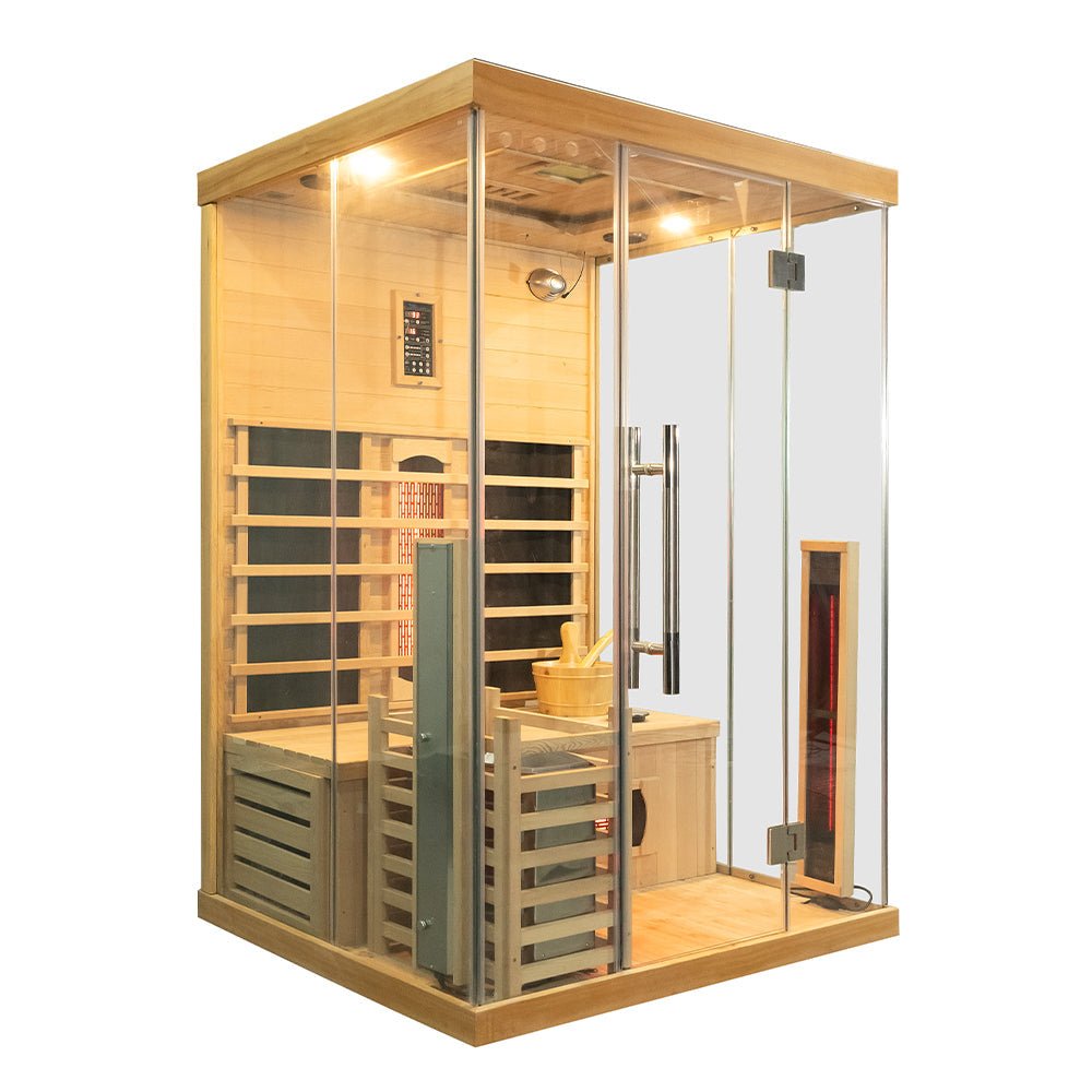 Premium Dual System Sauna With Three-sided glass - The Sauna World