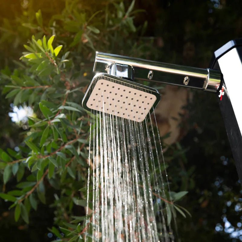 Solar Powered Freestanding Outdoor Shower and Footwash Spout - The Sauna World