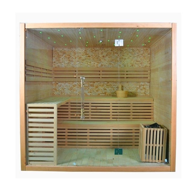 Traditional Hemlock Steam Sauna Room For 4 Person - The Sauna World